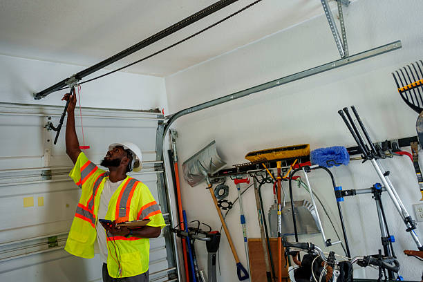 Professional Garage Door Panel Replacement technician working in Somerset, TX